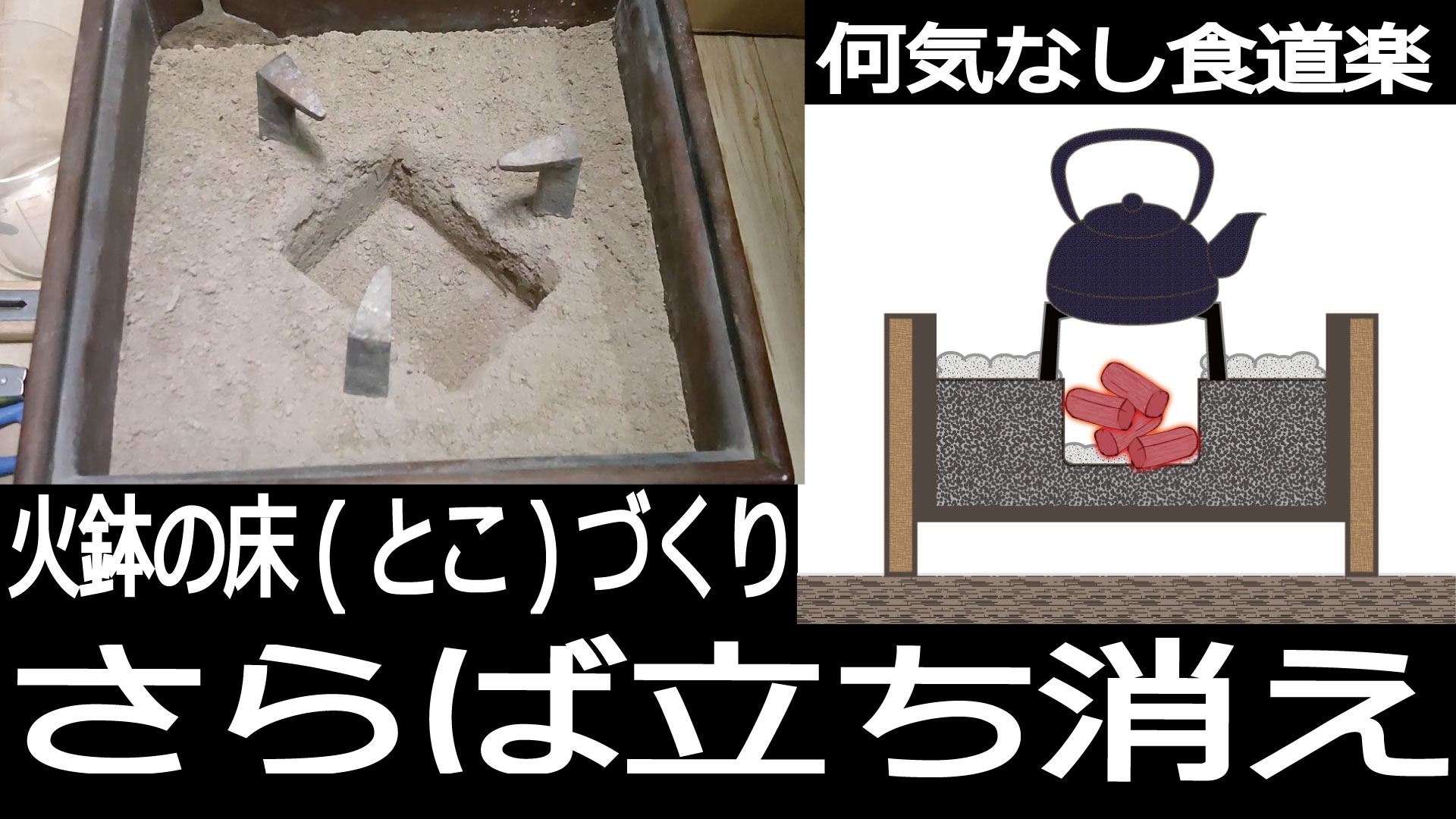 立ち消えしない火鉢の床の作り方(ゲンナイ式火鉢床)｜びんびん